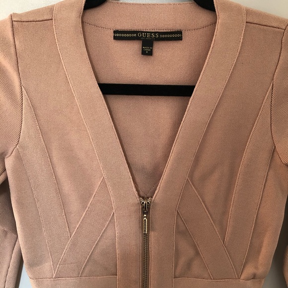 Guess Zip-Front Long Sleeve Bandage Dress - Picture 8 of 9